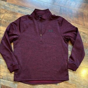 Under Armour Maroon Quarter-Zip Coldgear Pullover. Large